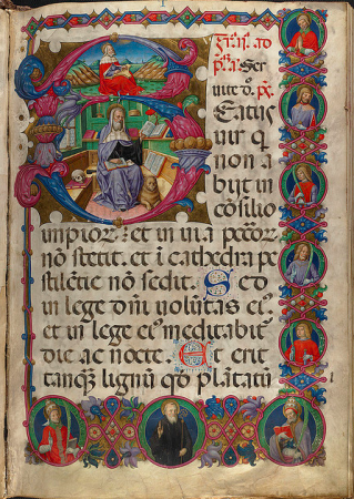 Masters of the Dark Eyes Missal, Initial S with Presentation in the Temple, Walters Manuscript W.175, fol. 158v