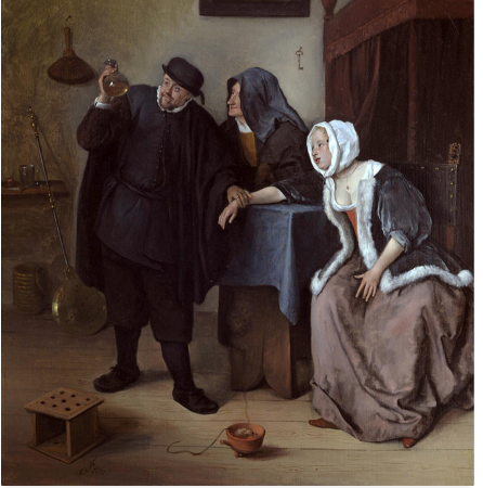 This is by artist Jan Steen, from the seventeenth century