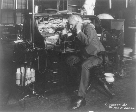 Edison at HIS desk.